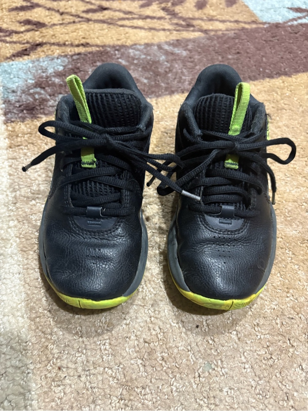 Under Armour Kids Black Sneakers with Neon Green Accents